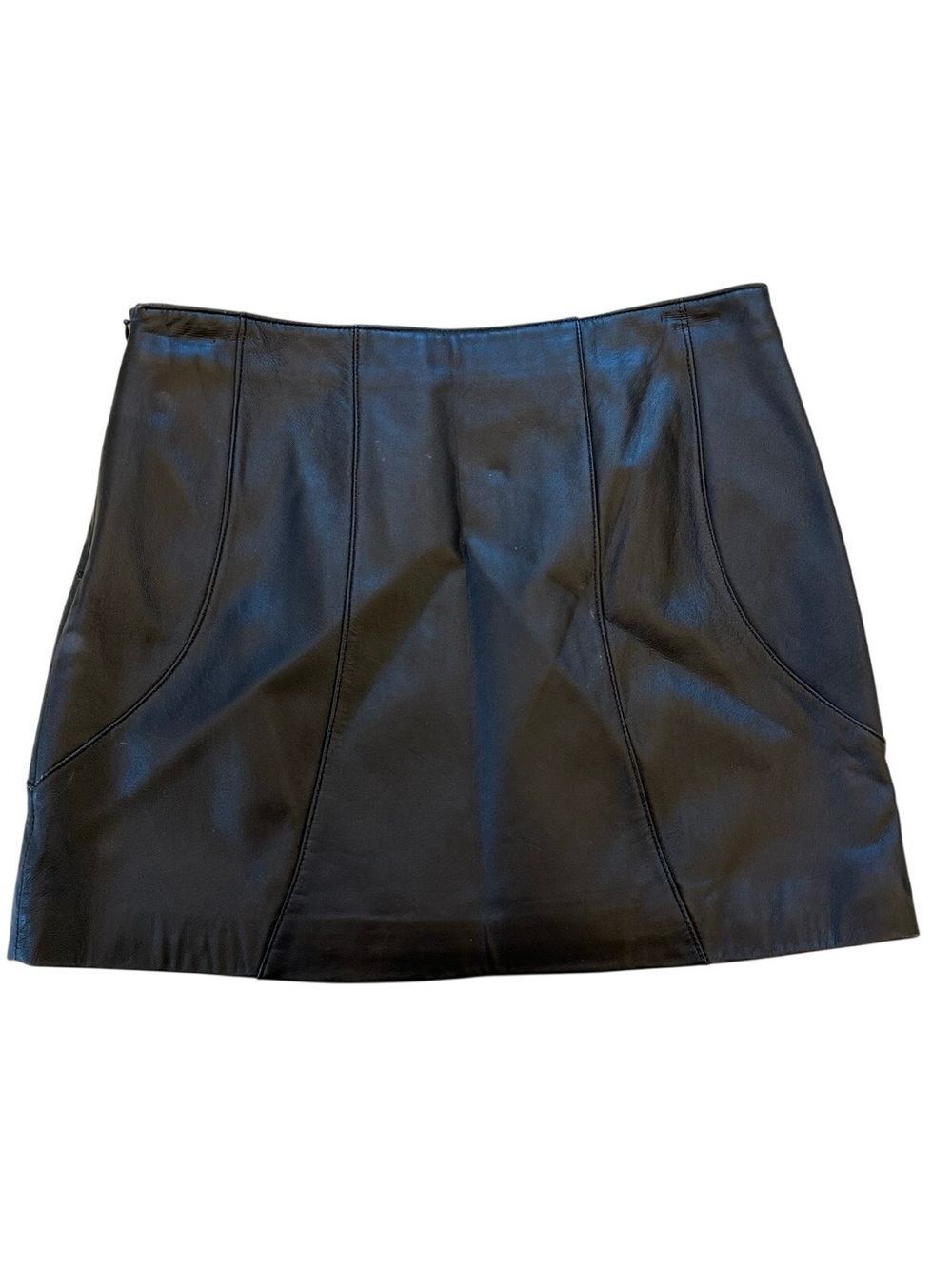 Zara Black Leather Paneled Mini Skirt